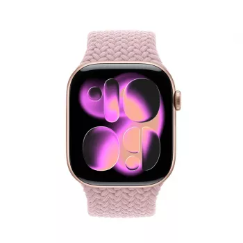 Crong Wave Band gevlochten nylon Solo Loop voor Apple Watch 38/40/41/42 mm roze