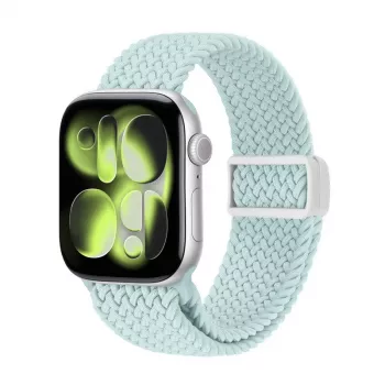 Crong Wave Band gevlochten stoffen band voor Apple Watch 38/40/41/42 mm (mint)
