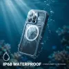 Crong Seal Cover waterdicht IP68-hoesje voor iPhone 16 Pro (marine)