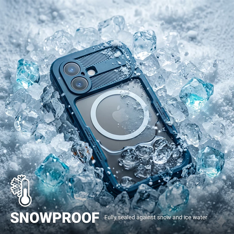 Crong Seal Cover waterdicht IP68-hoesje voor iPhone 16 Pro (marine)