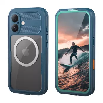 Crong Seal Cover IP68 waterdichte hoes voor Apple iPhone 17 - marineblauw