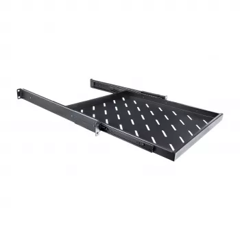 RACKTEL RL-P800W 1U 19-inch uitschuifbaar legbord voor 800 mm diepe kasten, 50 kg draagvermogen, zwart