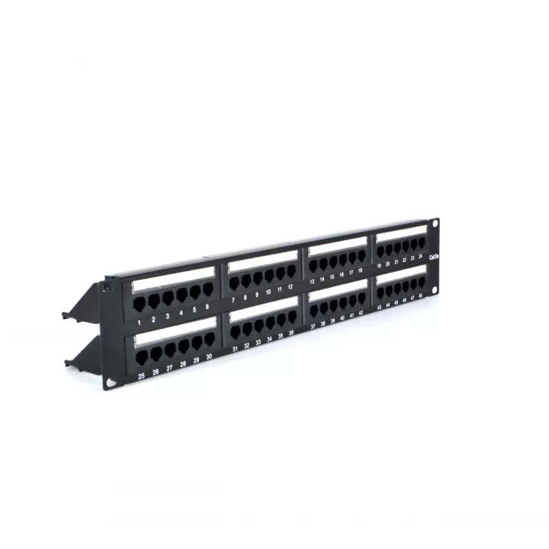RACKTEL RL-PP4885E 48-poorts Cat.5e UTP patchpaneel 2U 19-inch zwart