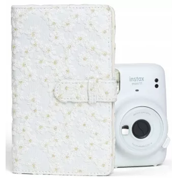 LOVEINSTANT fotoalbum voor Fujifilm Instax Mini / Xiaomi / Polaroid / Canon / HP / Kodak - wit gestikt
