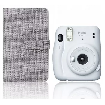LOVEINSTANT fotoalbum voor Fuji Instax Mini 96 foto's - zwarte PU-lederen band, 48 pagina's, 2 foto's per pagina - compatibel met Instax Mini 40, 12, 11, 10, 9, 8, Evo, Liplay, Link
