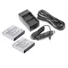 CAMERON SINO oplader + 2x AZ13-1 accu-kit voor Xiaomi Yi actioncamera
