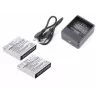 CAMERON SINO 2x accu + oplader set voor Xiaomi Yi AZ13-1