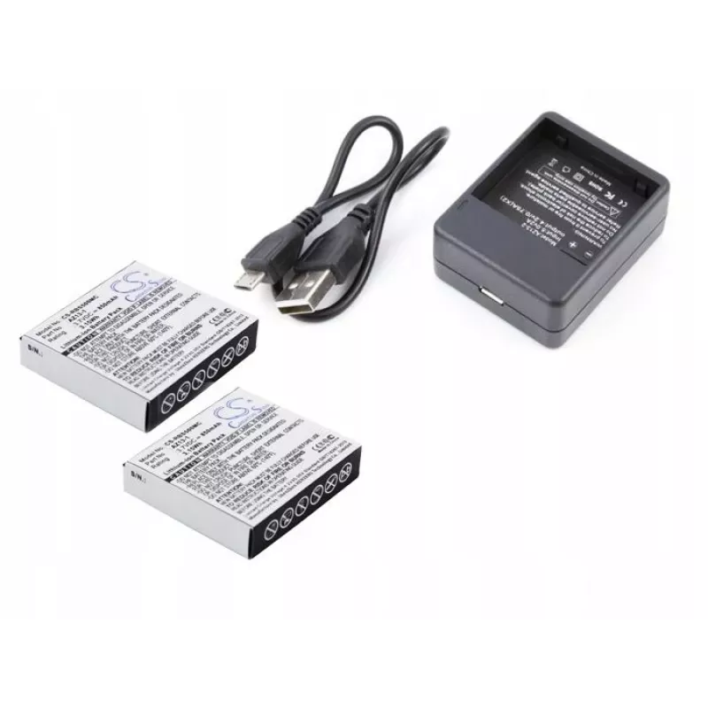 CAMERON SINO 2x accu + oplader set voor Xiaomi Yi AZ13-1