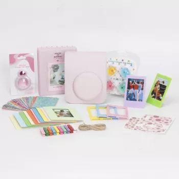 LOVEINSTANT 8-in-1 accessoireset voor Fujifilm Instax Mini 12 - roze
