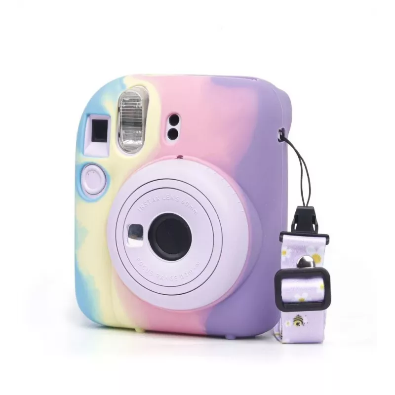 LOVEINSTANT siliconen hoesje voor Fujifilm Instax Mini 12 - regenboog