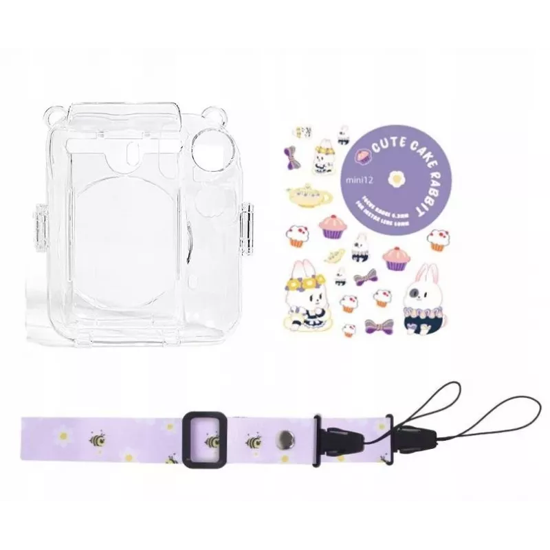 LOVEINSTANT Case voor Fujifilm Instax Mini 12 - Sweet Rabbit design met stickers