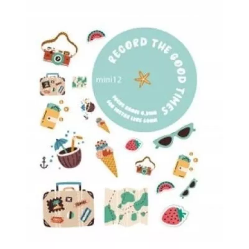 LOVEINSTANT Case voor Fujifilm Instax Mini 12 met stickers / Holiday Time