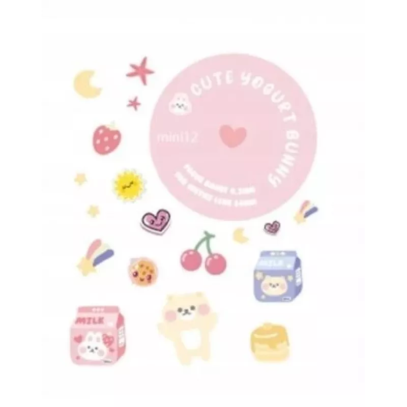 LOVEINSTANT hoesje voor Fujifilm Instax Mini 12 met stickers - Yogurt Rabbit