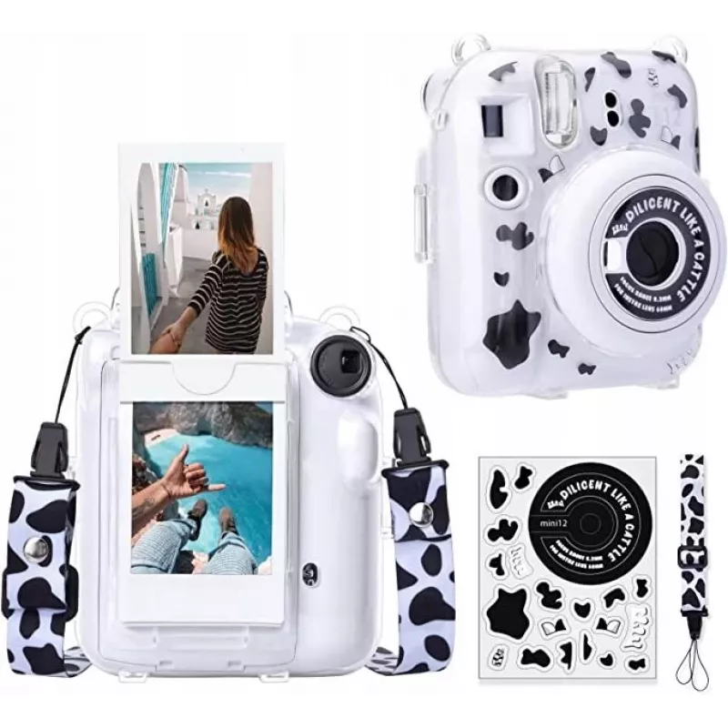 LOVEINSTANT Case voor Fujifilm Instax Mini 12 met stickers - koepatroon