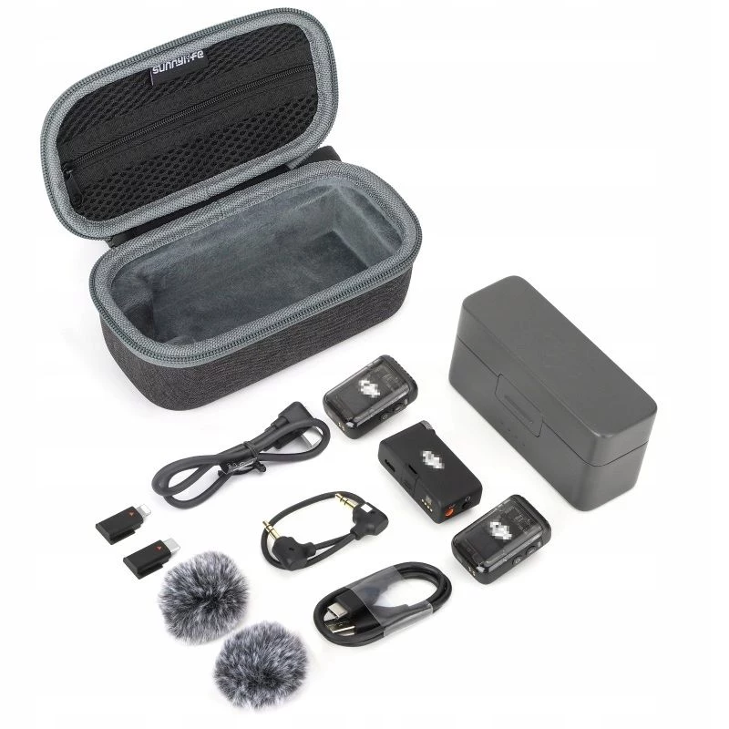 SUNNYLIFE beschermende harde case voor DJI Mic 2 / Mic 1 - EVA-schaal, zwart