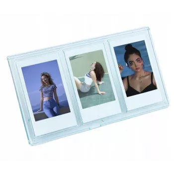 LOVEINSTANT fotolijst voor 3 foto's, compatibel met Fuji Instax Mini en Zink 2x3 inch-afdrukken - blauw