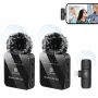 PULUZ PU647B 2x draadloze lavalier-microfoon voor iPhone Lightning