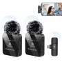 PULUZ PU648B 2x draadloze lavalier-microfoon voor USB-C-smartphones, tablets, laptops - 2,4 GHz, omnidirectioneel, plug and play