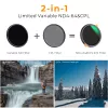 K&F Concept hybride filter 2-in-1 58mm CPL polarisator + variabel ND4-ND64 grijsfilter KF01.1913