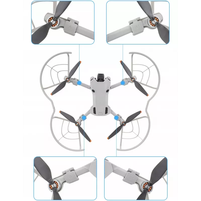 SUNNYLIFE propellerbescherming beschermset 4 stuks voor DJI Mini 4 Pro grijs