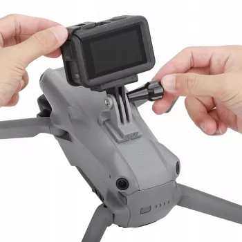 SUNNYLIFE actiecamerahouder voor DJI Air 3, GoPro, Insta360, SJCAM, Xiaomi - 1/4 inch schroefdraad, snelkoppelingsclip, zwart