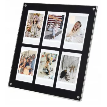 LOVEINSTANT fotolijst voor 6 foto's compatibel met Fujifilm Instax Mini / Xiaomi / Polaroid / Canon / HP / Kodak - zink / zwart