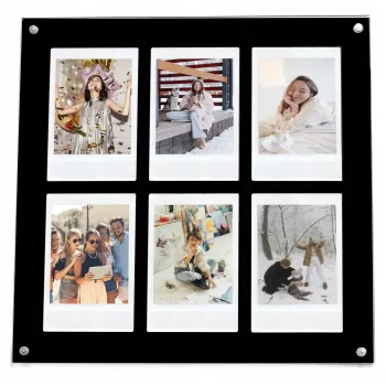 LOVEINSTANT fotolijst voor 6 foto's compatibel met Fujifilm Instax Mini / Xiaomi / Polaroid / Canon / HP / Kodak - zink / zwart