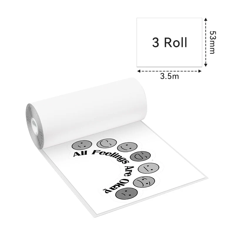 Phomemo zelfklevende papierrollen 3-pack voor Phomemo T02, M02, M02 Pro, M03, M04S / Q22-RMS2