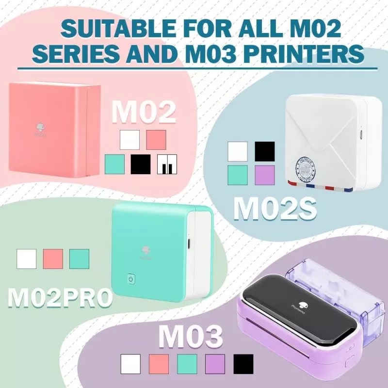 Phomemo zelfklevende papierrollen 3-pack voor Phomemo T02, M02, M02 Pro, M03, M04S / Q22-RMS2