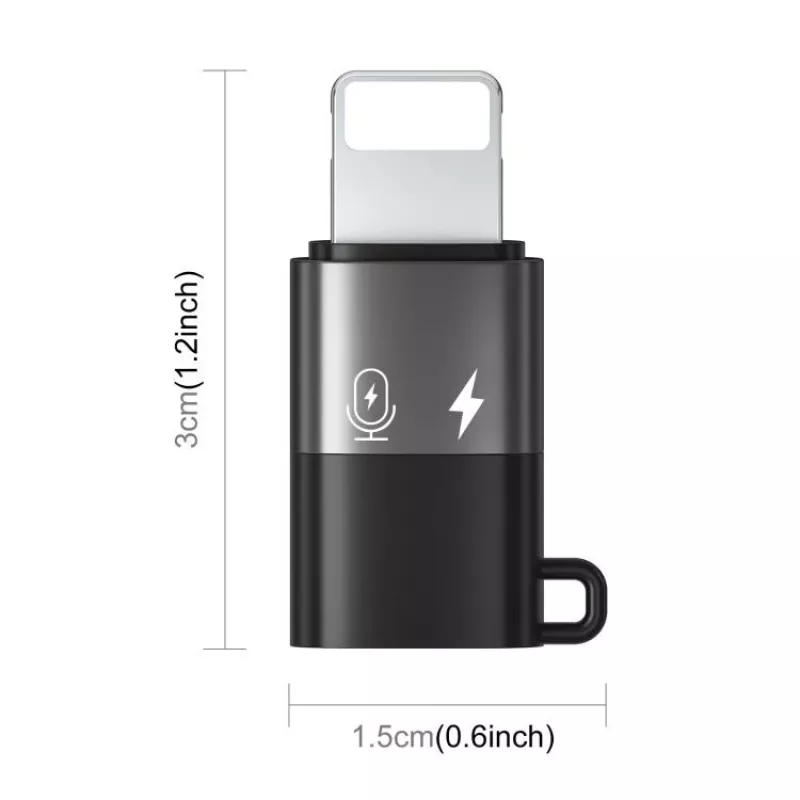 PULUZ Lightning naar USB-C OTG-adapter voor iPhone, zwart (PU649B)