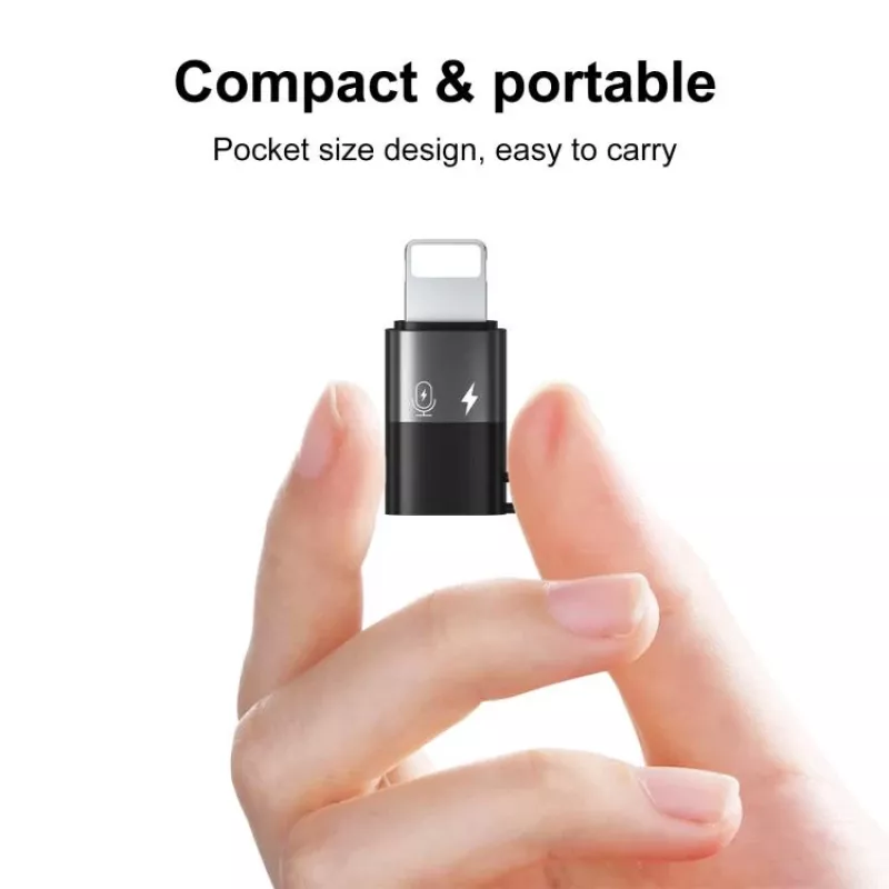PULUZ Lightning naar USB-C OTG-adapter voor iPhone, zwart (PU649B)