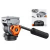 K&F Concept FH-03 fluid videokop, 5kg belasting, Arca-Swiss, 1/4 inch-20 & 3/8 inch-16, zwart