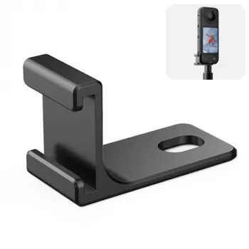 PULUZ 1/4 inch adapterhouder voor Insta360 X5/X4/X3/One X2 - zwart, aluminiumlegering, cold shoe