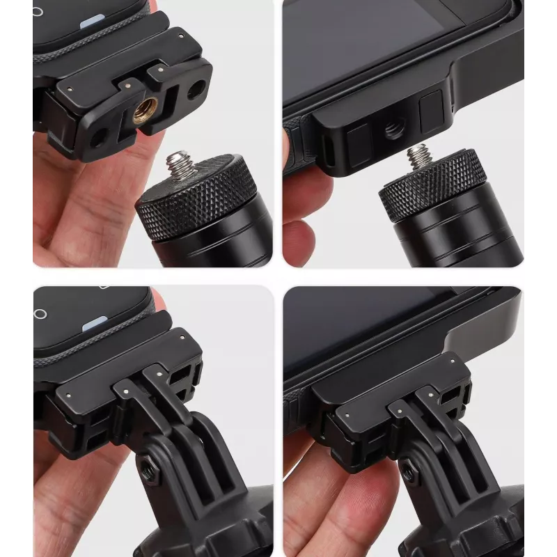 SUNNYLIFE beschermende framecamera cage voor Insta360 X4 met 1/4 inch-schroefdraad en cold shoe mounts