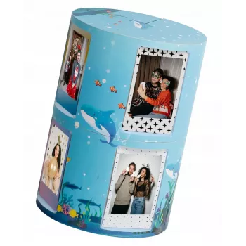 LOVEINSTANT Opvouwbaar kubus fotolijstje voor 24 Instax Mini prints - Sea Blue