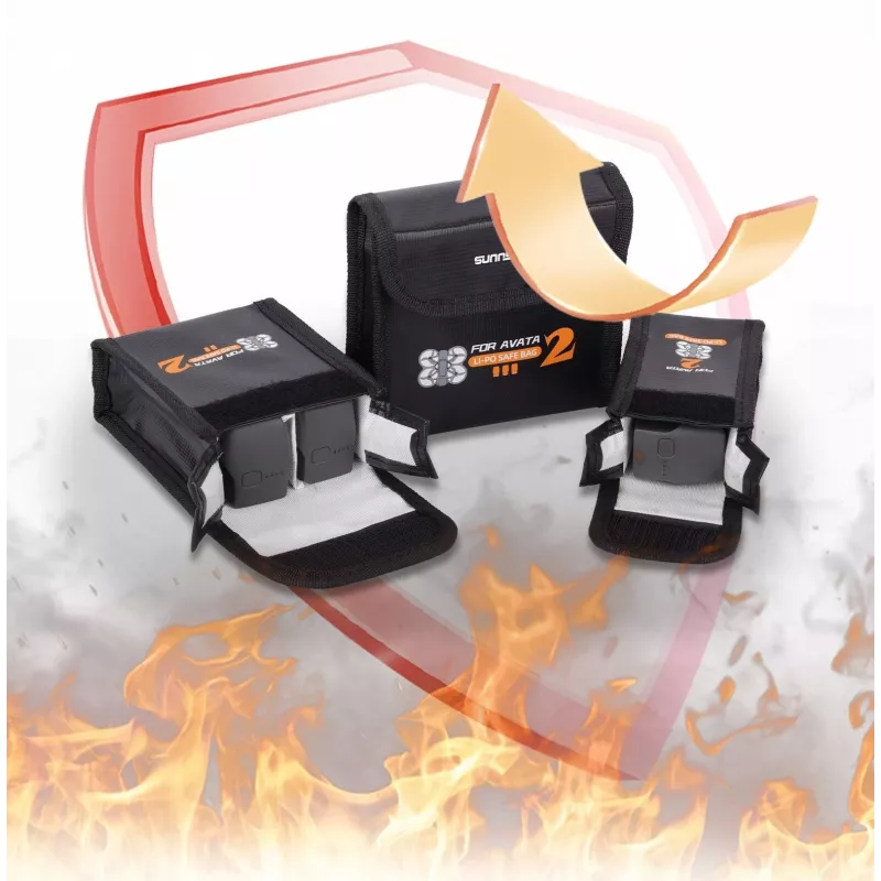 Sunnylife brandwerende tas voor 3x DJI Avata 2 accu's AT2-DC783-3