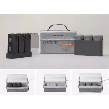 SUNNYLIFE Hardcase voor 3x drone-accu's en oplader compatibel met DJI Mini 4K, Air 3, Avata 2, DC830-S