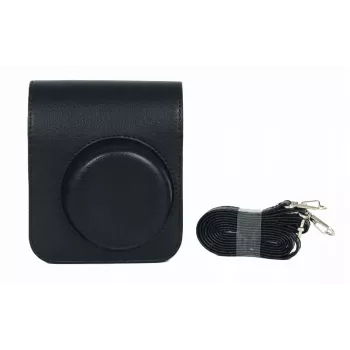 LOVEINSTANT Cameratas voor Fujifilm Instax Mini 41 - Zwarte PU-leer beschermtas met schouderband