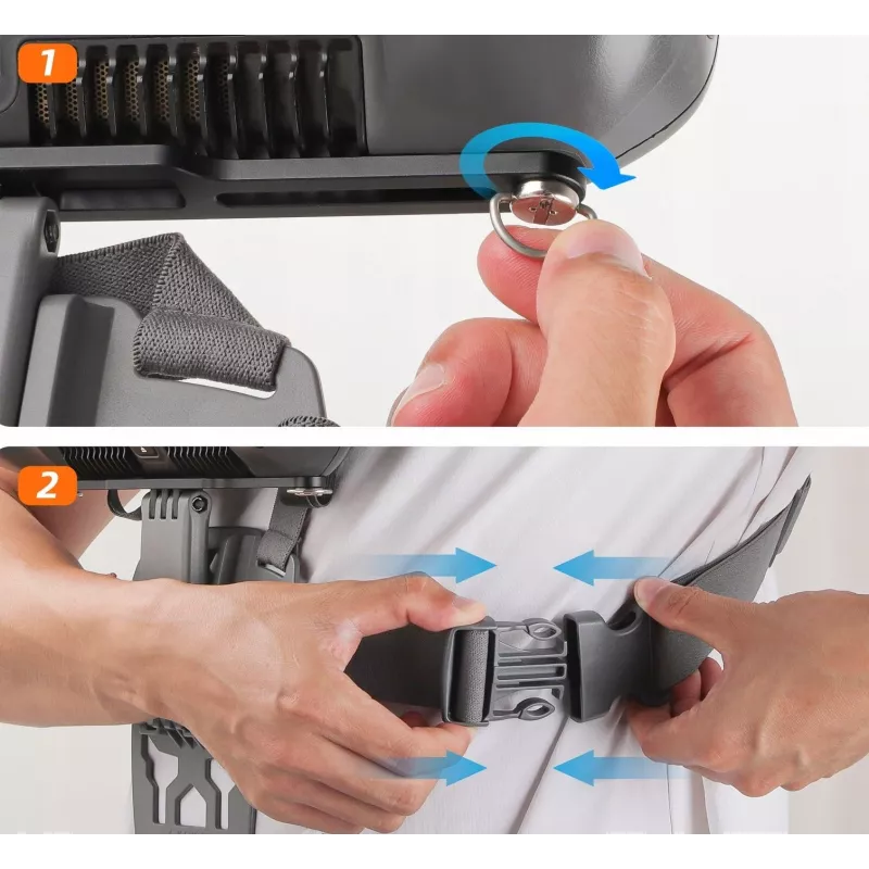 SUNNYLIFE borstband voor DJI RC Plus afstandsbediening - zwart
