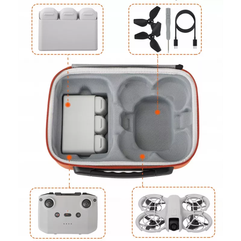 SUNNYLIFE draagtas voor DJI Neo, controller en accessoires - oranje / NE-B864