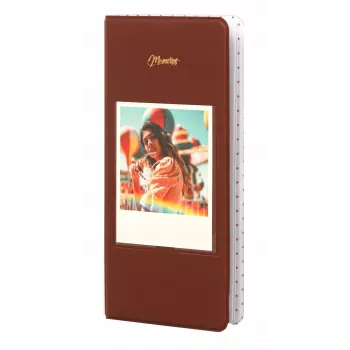 LOVEINSTANT fotoalbum 64 foto's voor Fuji Instax Wide, Square, Polaroid 600, SX-70, Now / bruin