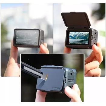 SUNNYLIFE frame mount + lens cover voor DJI Osmo Action 5 Pro / 4 / 3 - zwart