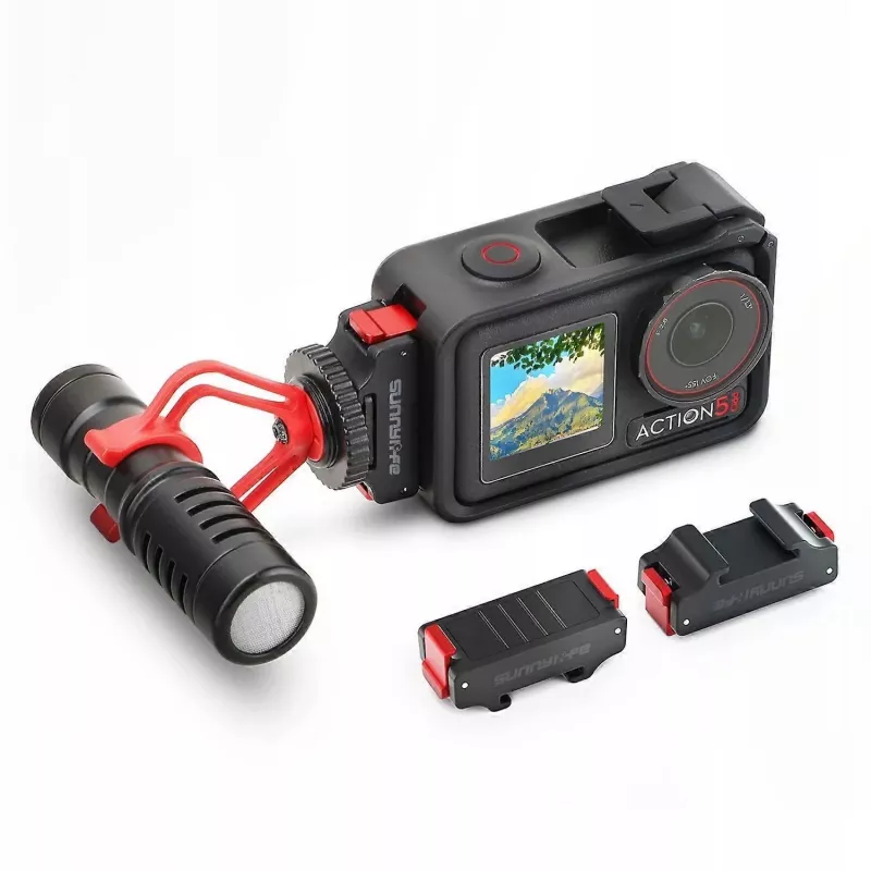 SUNNYLIFE adapterhouder voor DJI Osmo Action 5 Pro / 5 / 4 / 3 - ISO-hot-shoe - zwart