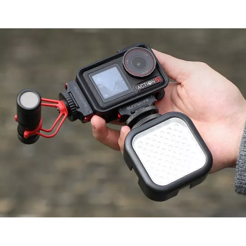 SUNNYLIFE adapterhouder voor DJI Osmo Action 5 Pro / 5 / 4 / 3 - ISO-hot-shoe - zwart