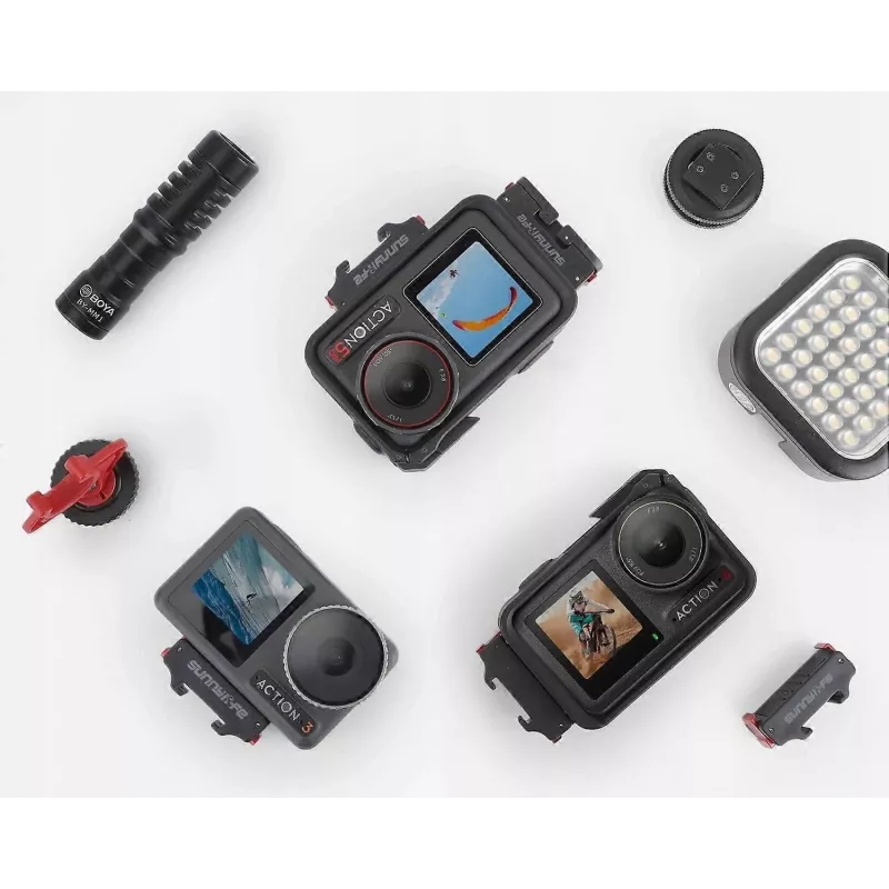 SUNNYLIFE adapterhouder voor DJI Osmo Action 5 Pro / 5 / 4 / 3 - ISO-hot-shoe - zwart