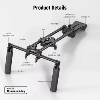 NEEWER SR004 DSLR schouderrig stabilisatorgreep voor camera's en DSLR-camcorders