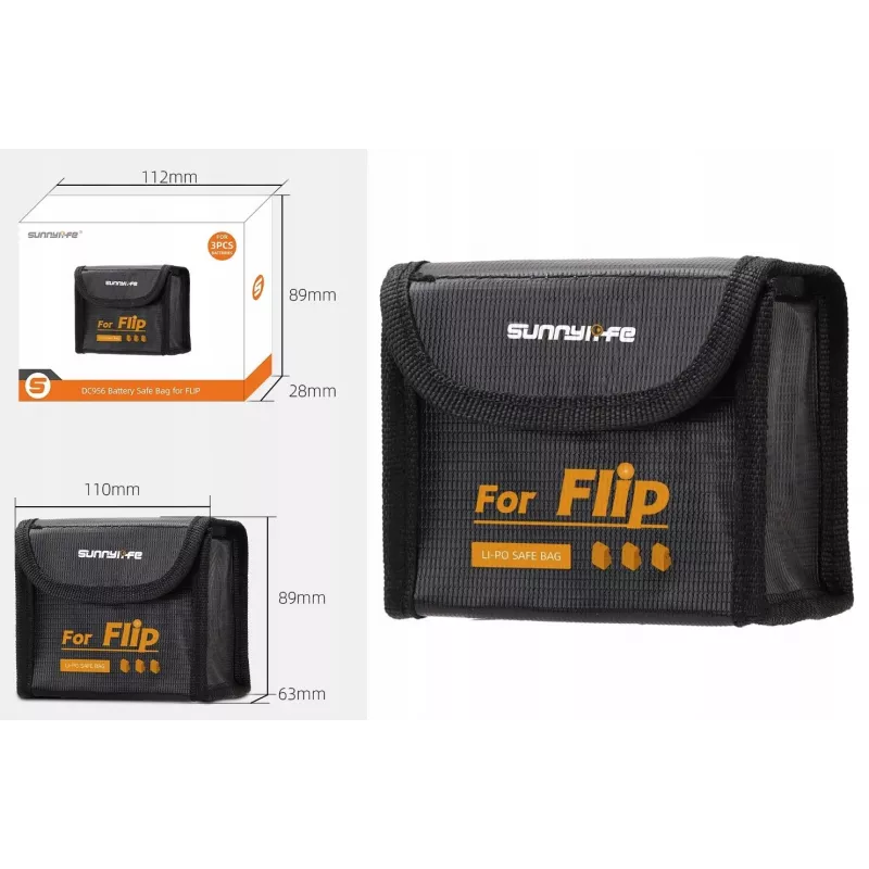 SUNNYLIFE brandwerende tas voor 3 DJI Flip accu's
