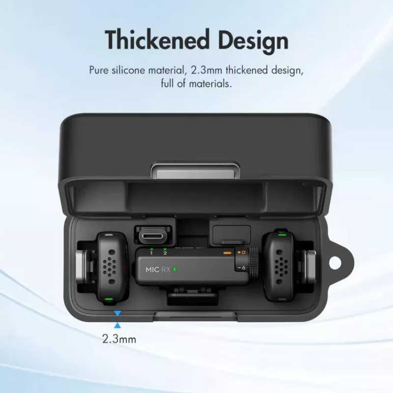 PULUZ siliconen beschermhoes voor DJI Mic Mini oplaadcase - zwart