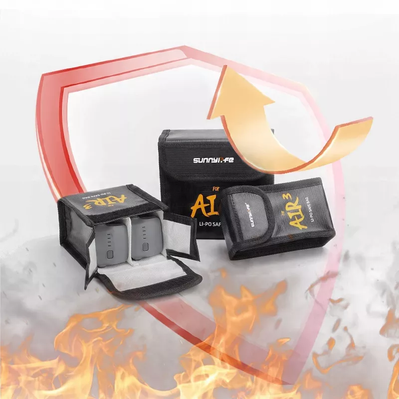 SUNNYLIFE brandwerende tas voor 3 DJI Air 3 / 3S accu's