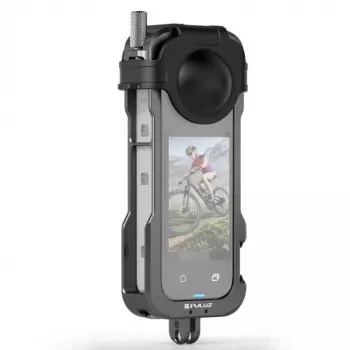 PULUZ framhouder-beschermhoes met 2x koudeschoehouders en objectiefdop voor Insta360 X4 (PU981B)